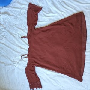 Cold shoulder maroon dress large